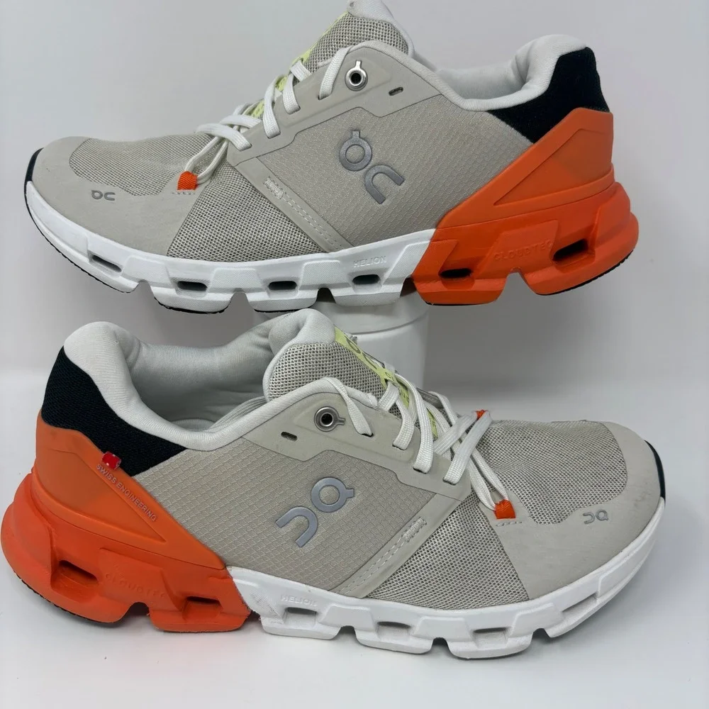 On Cloudflyer 4 Womens Size 9 Grey Orange Running Shoes (71.98093)
